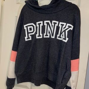 Womens size large PINK sweatshirt in Grey, Pink, and white.
